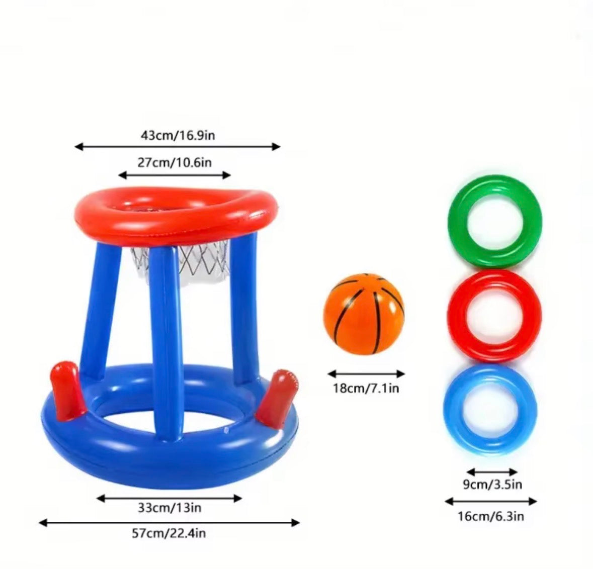 Inflatable Pool Basketball Hoop – Floating Water Game for Kids & Adults