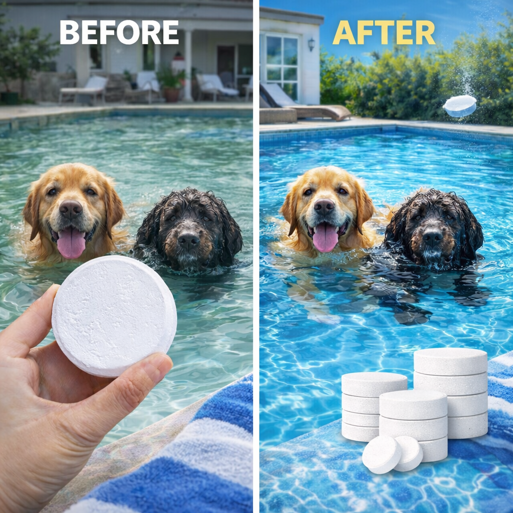 Premium 3-Inch Stabilized Chlorine Tablets for Swimming Pools – 40 lb Bucket