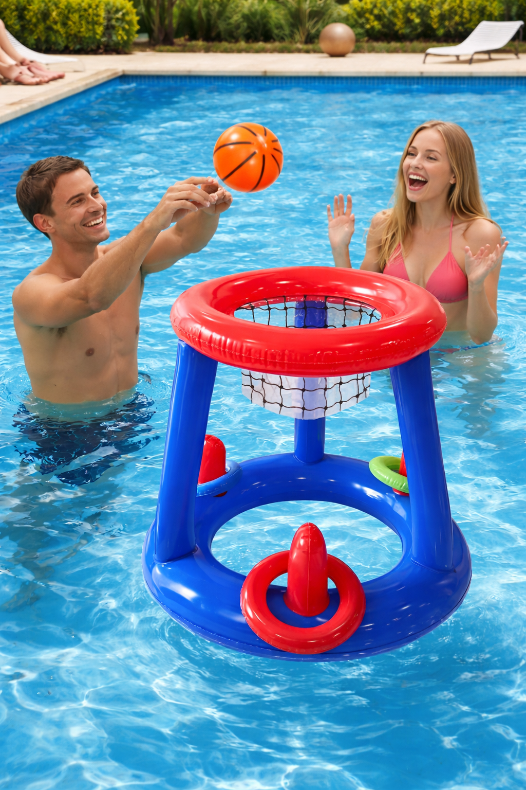 Inflatable Pool Basketball Hoop – Floating Water Game for Kids & Adults