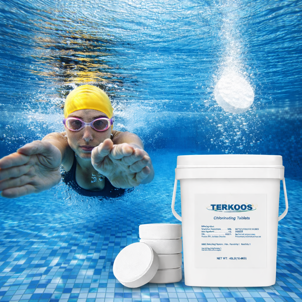 Premium 3-Inch Stabilized Chlorine Tablets for Swimming Pools – 40 lb Bucket