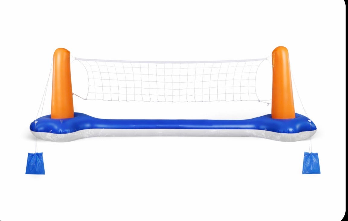 Inflatable Pool Volleyball & Basketball Game Set – 2-in-1 Water Sports Court